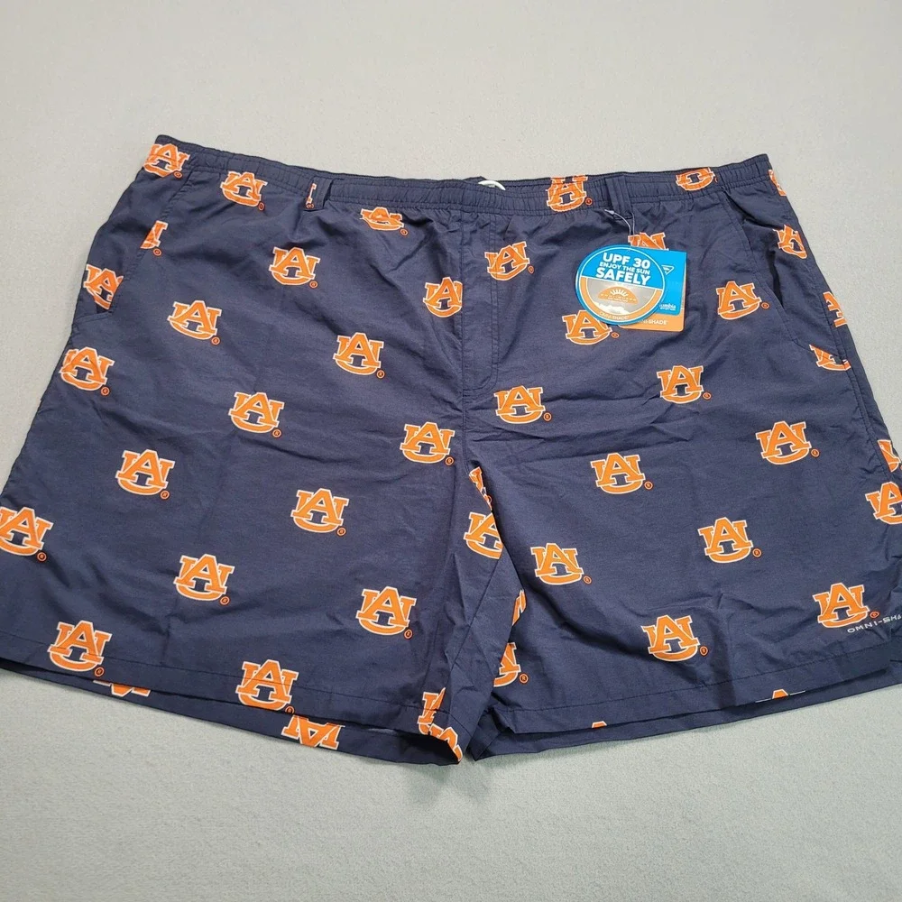 Columbia Auburn Tigers PFG Backcast III Water Shorts Navy Mens 4X NEW